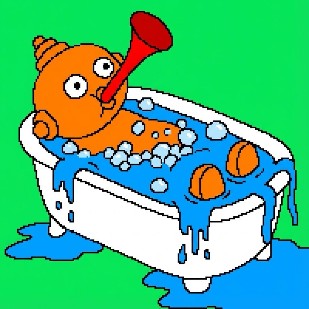 Upsy Daisy in bathtub